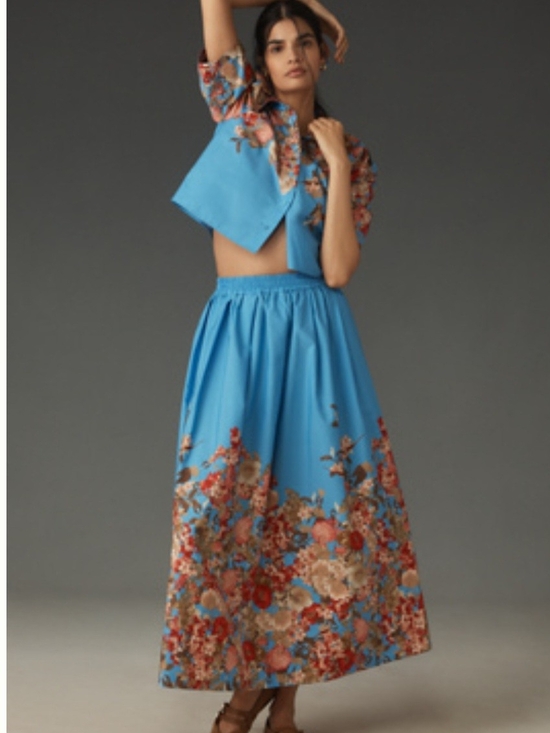 Anthropologie Dresses & Skirts - NWT Anthropologie Maeve Blue Floral Maxi Skirt